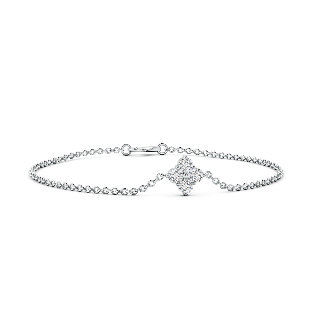 4.1mm HSI2 Floral Diamond Clustre Chain Bracelet in 18K White Gold