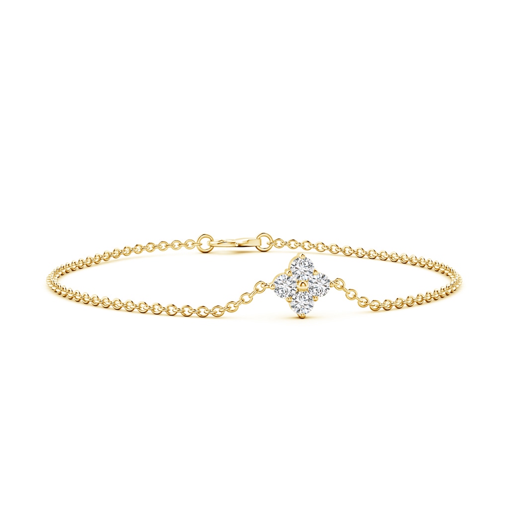 4.1mm HSI2 Floral Diamond Clustre Chain Bracelet in 18K Yellow Gold
