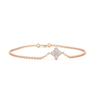 4.1mm HSI2 Floral Diamond Clustre Chain Bracelet in 9K Rose Gold