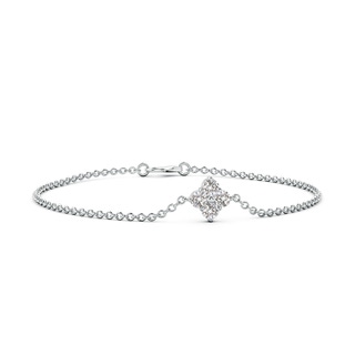 4.1mm IJI1I2 Floral Diamond Clustre Chain Bracelet in S999 Silver