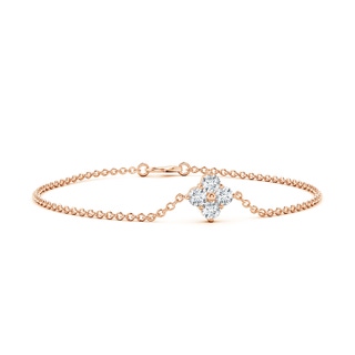 4.6mm GVS2 Floral Diamond Clustre Chain Bracelet in 10K Rose Gold