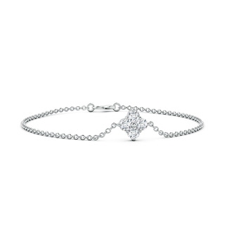 4.6mm GVS2 Floral Diamond Clustre Chain Bracelet in S999 Silver