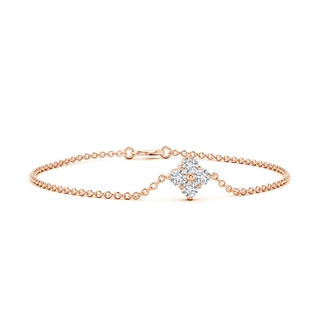 4.6mm HSI2 Floral Diamond Clustre Chain Bracelet in Rose Gold