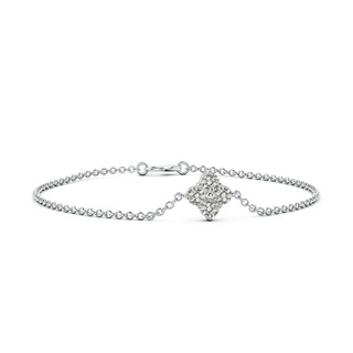 4.6mm KI3 Floral Diamond Clustre Chain Bracelet in S999 Silver