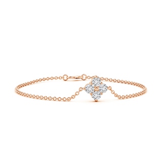 5.1mm HSI2 Floral Diamond Clustre Chain Bracelet in 18K Rose Gold
