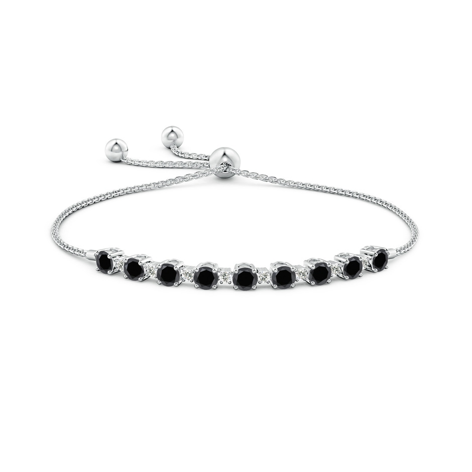 4mm AA Alternating Black & White Diamond Tennis Bolo Bracelet in White Gold side 199