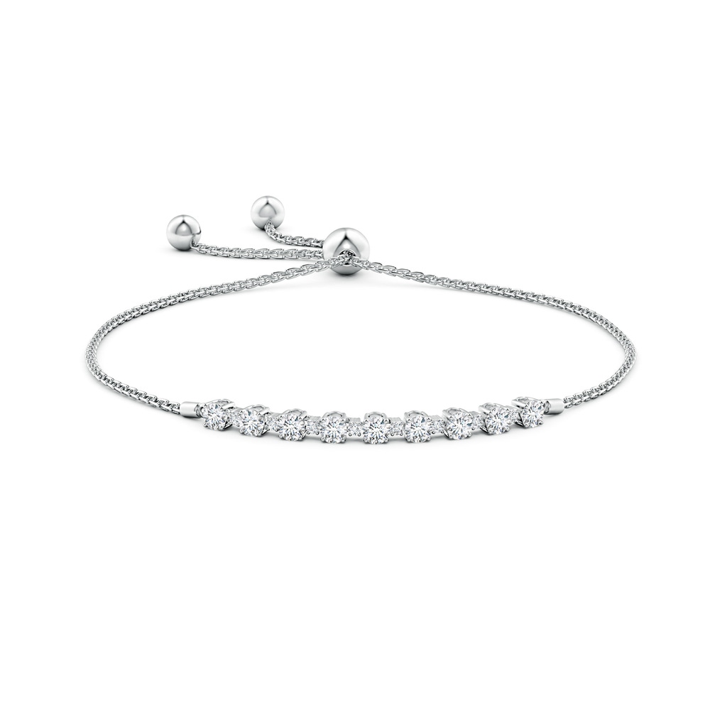 3mm GVS2 Alternating Size Diamond Tennis Bolo Bracelet in White Gold - side 199