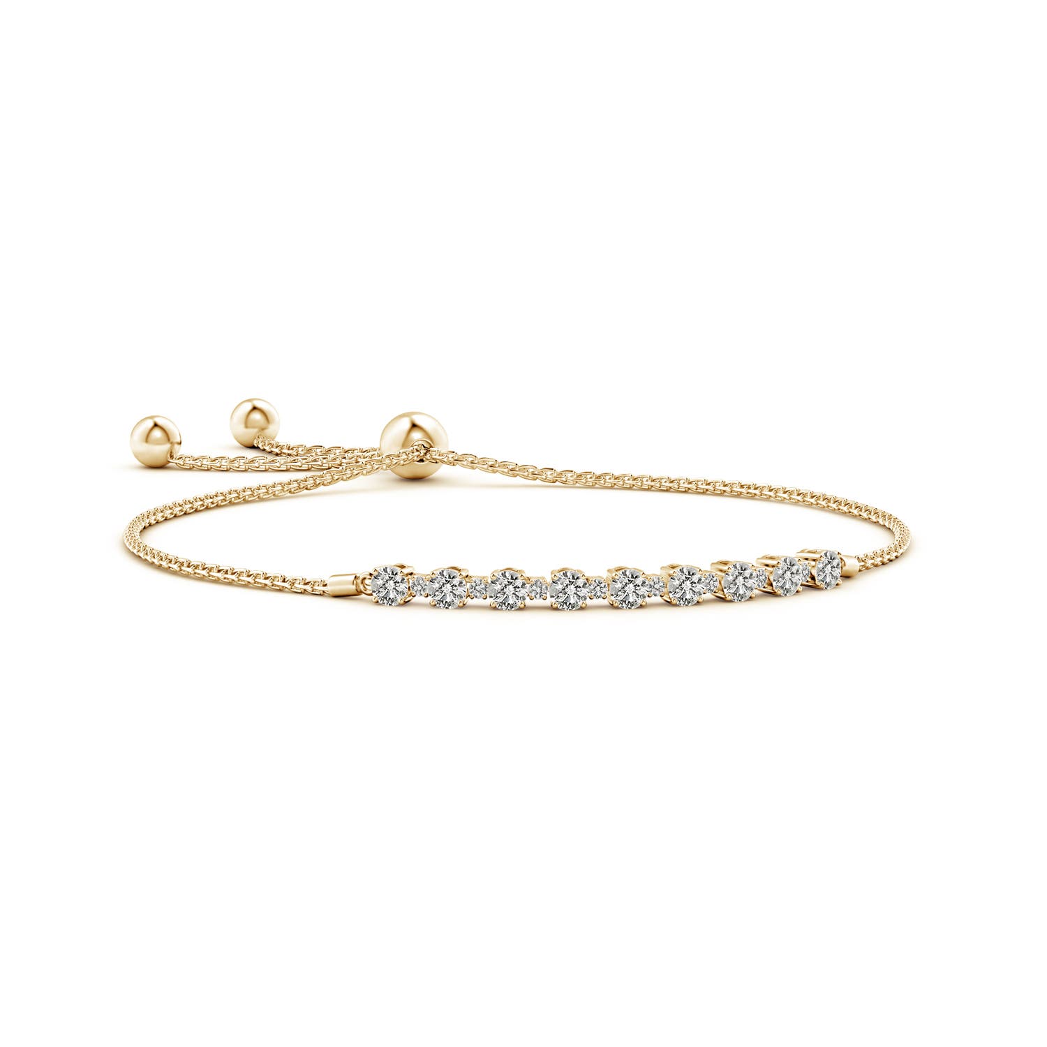 Alternating Size Diamond Tennis Bolo Bracelet