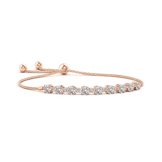 4mm IJI1I2 Alternating Size Diamond Tennis Bolo Bracelet in Rose Gold