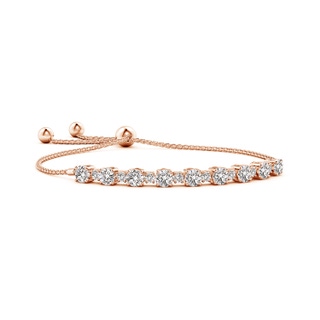 5mm IJI1I2 Alternating Size Diamond Tennis Bolo Bracelet in 9K Rose Gold