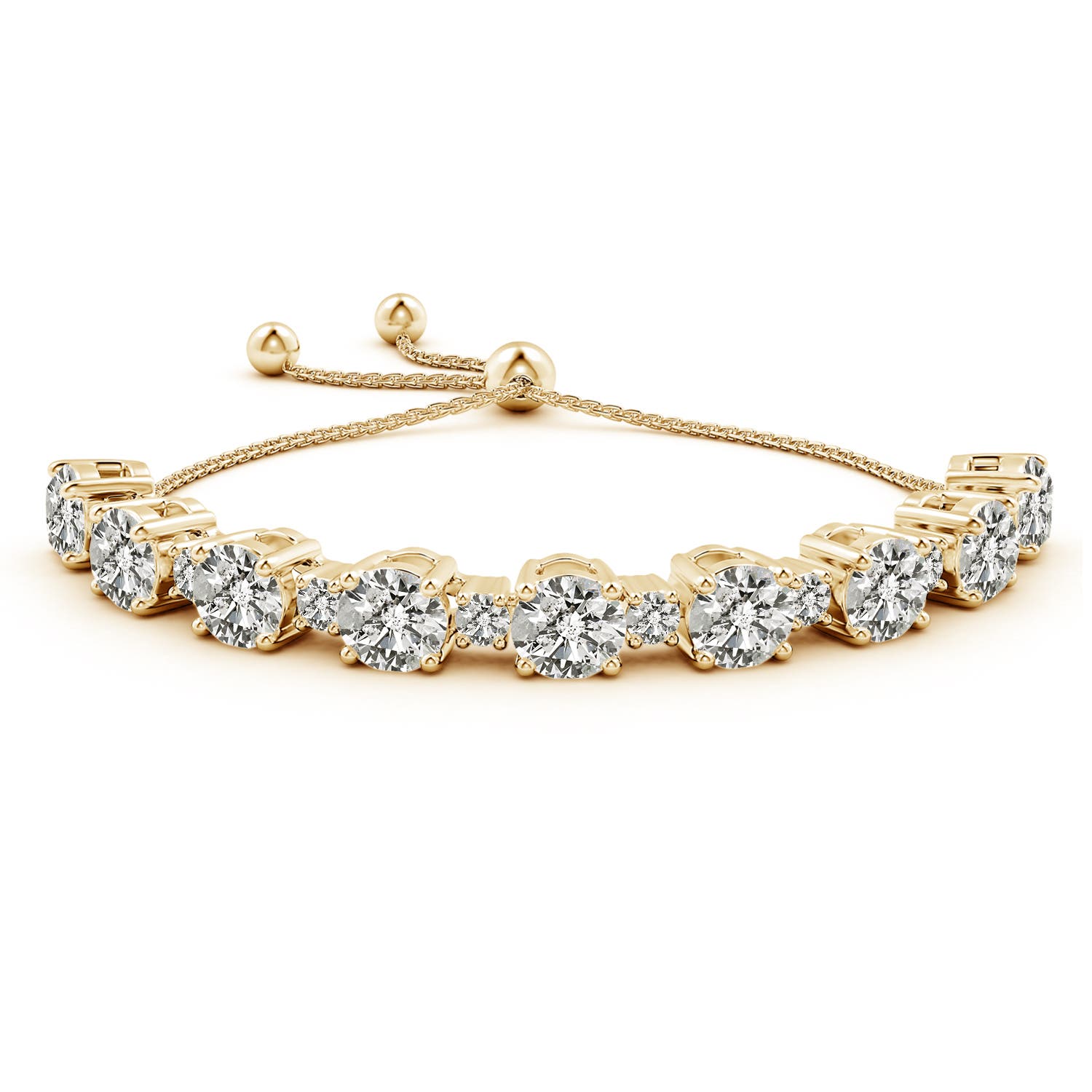 8mm KI3 Alternating Size Diamond Tennis Bolo Bracelet in Yellow Gold