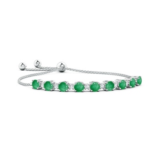 6mm A Emerald and Diamond Tennis Bolo Bracelet in 9K White Gold