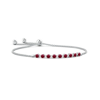 3mm A Ruby and Diamond Tennis Bolo Bracelet in 10K White Gold