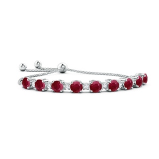 7mm A Ruby and Diamond Tennis Bolo Bracelet in 10K White Gold