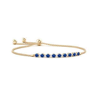 3mm AAA Sapphire and Diamond Tennis Bolo Bracelet in 10K Yellow Gold