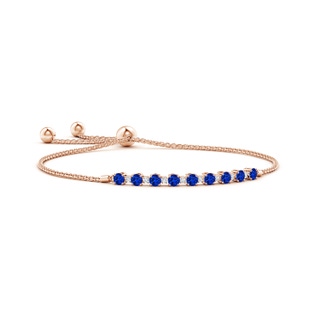 3mm AAAA Sapphire and Diamond Tennis Bolo Bracelet in Rose Gold