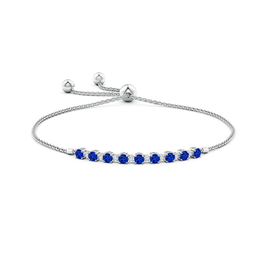 3mm Lab-Grown Sapphire and Diamond Tennis Bolo Bracelet in White Gold side 199