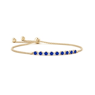 3mm AAAA Sapphire and Diamond Tennis Bolo Bracelet in Yellow Gold