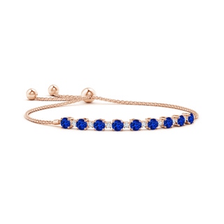 4mm Lab-Grown Sapphire and Diamond Tennis Bolo Bracelet in 10K Rose Gold