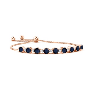 6mm A Sapphire and Diamond Tennis Bolo Bracelet in Rose Gold