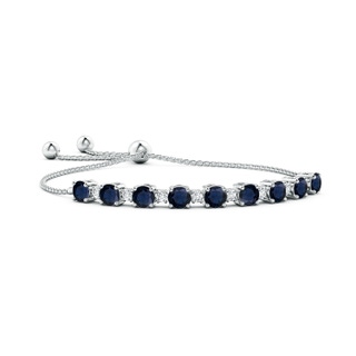 6mm A Sapphire and Diamond Tennis Bolo Bracelet in White Gold