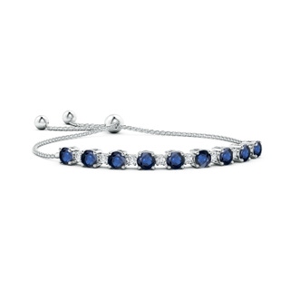 6mm AA Sapphire and Diamond Tennis Bolo Bracelet in White Gold