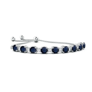 7mm A Sapphire and Diamond Tennis Bolo Bracelet in White Gold