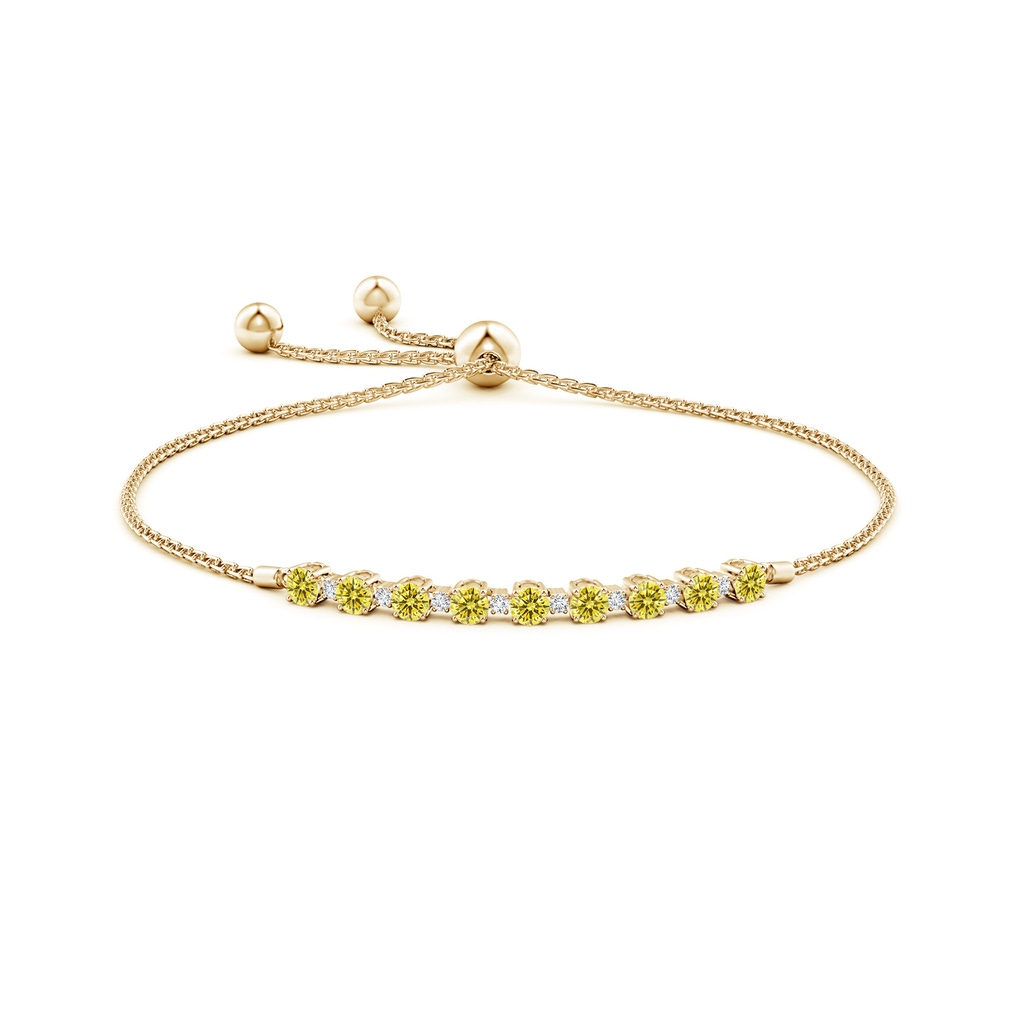 3mm AAAA Fancy Intense Yellow and White Diamond Tennis Bolo Bracelet in Yellow Gold - side 199