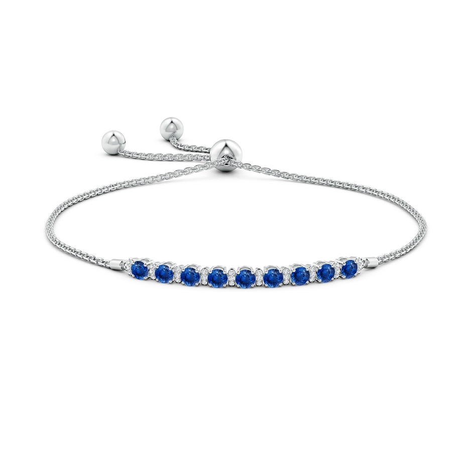 3mm AAA Sapphire Bolo Bracelet with Diamond Accents in White Gold side-1