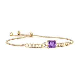 Adjustable Yellow Gold Amethyst Bracelets
