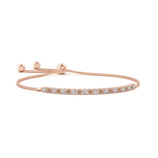 2.5mm AA Coffee & White Diamond Tennis Bolo Bracelet in Rose Gold