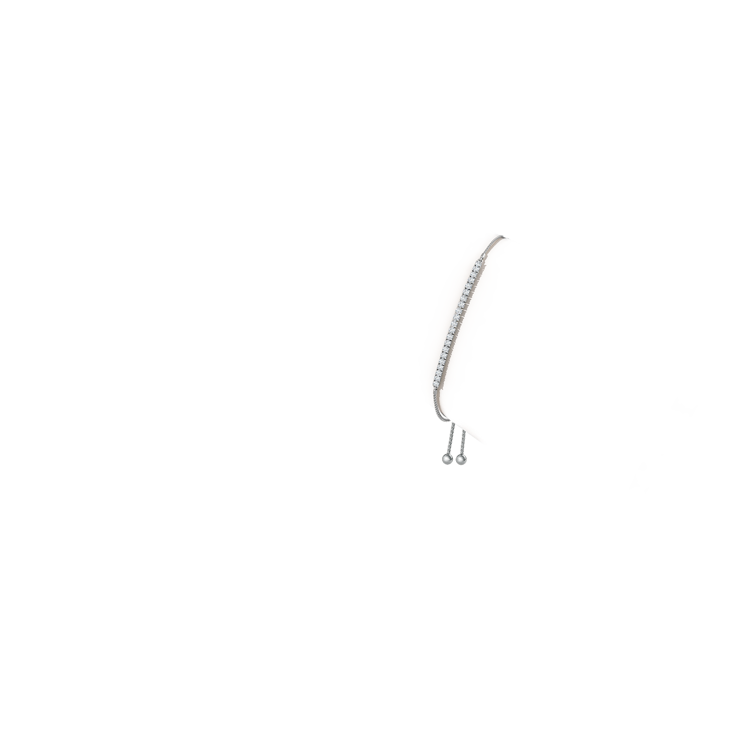 2.5mm GVS2 Diamond Tennis Bolo Bracelet in White Gold - body_arm