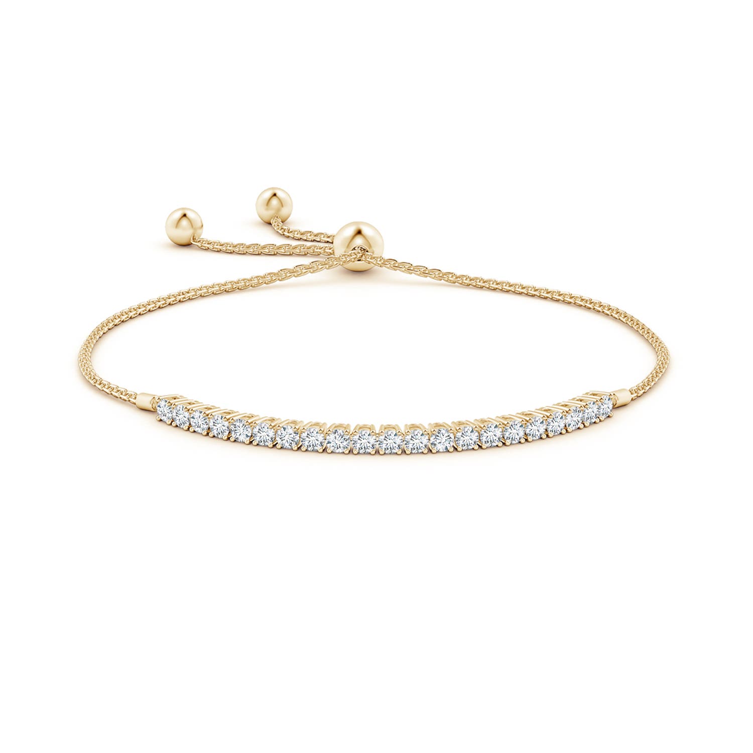 2.5mm GVS2 Diamond Tennis Bolo Bracelet in Yellow Gold - side 2