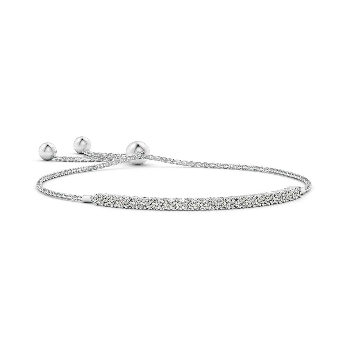 2.5mm KI3 Diamond Tennis Bolo Bracelet in White Gold