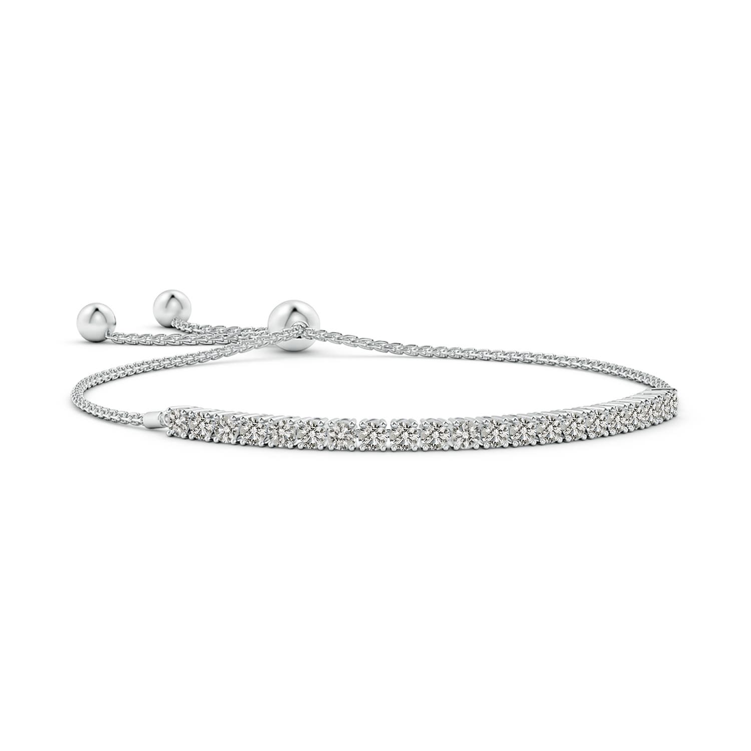 3mm KI3 Diamond Tennis Bolo Bracelet in White Gold