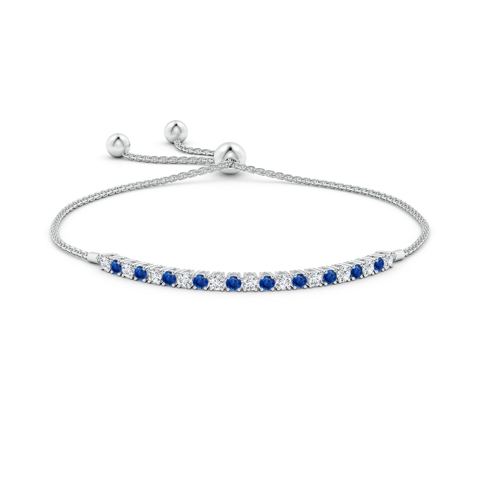 2.5mm AAA Alternate Sapphire and Diamond Tennis Bolo Bracelet in White Gold side-1