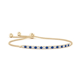 2.5mm AAA Alternate Sapphire and Diamond Tennis Bolo Bracelet in Yellow Gold