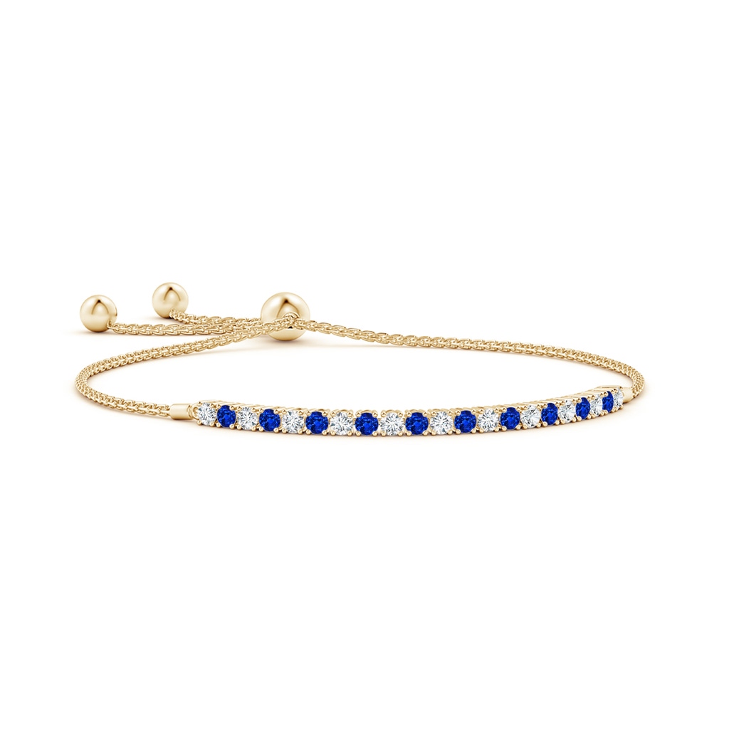 2.5mm AAAA Alternate Sapphire and Diamond Tennis Bolo Bracelet in Yellow Gold