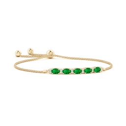 Adjustable Yellow Gold Emerald Bracelets
