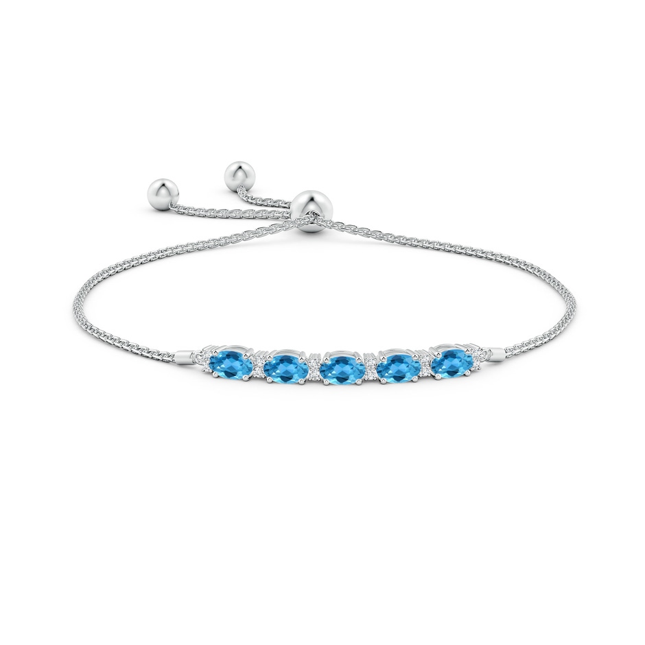 6x4mm AAA East-West Oval Swiss Blue Topaz Bolo Bracelet with Diamonds in White Gold side-1