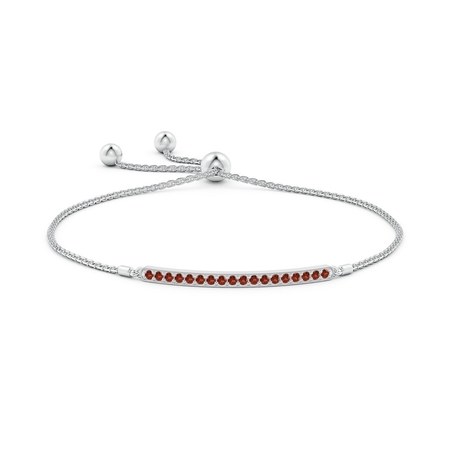 2mm AAA Pave-Set Garnet Bar Bolo Bracelet in White Gold side-1