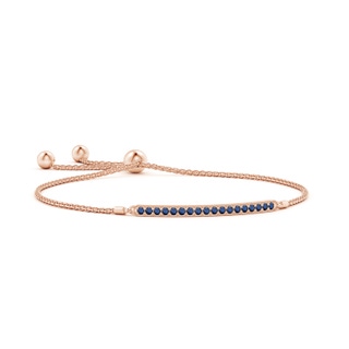 2mm AA Pave-Set Sapphire Bar Bolo Bracelet in Rose Gold