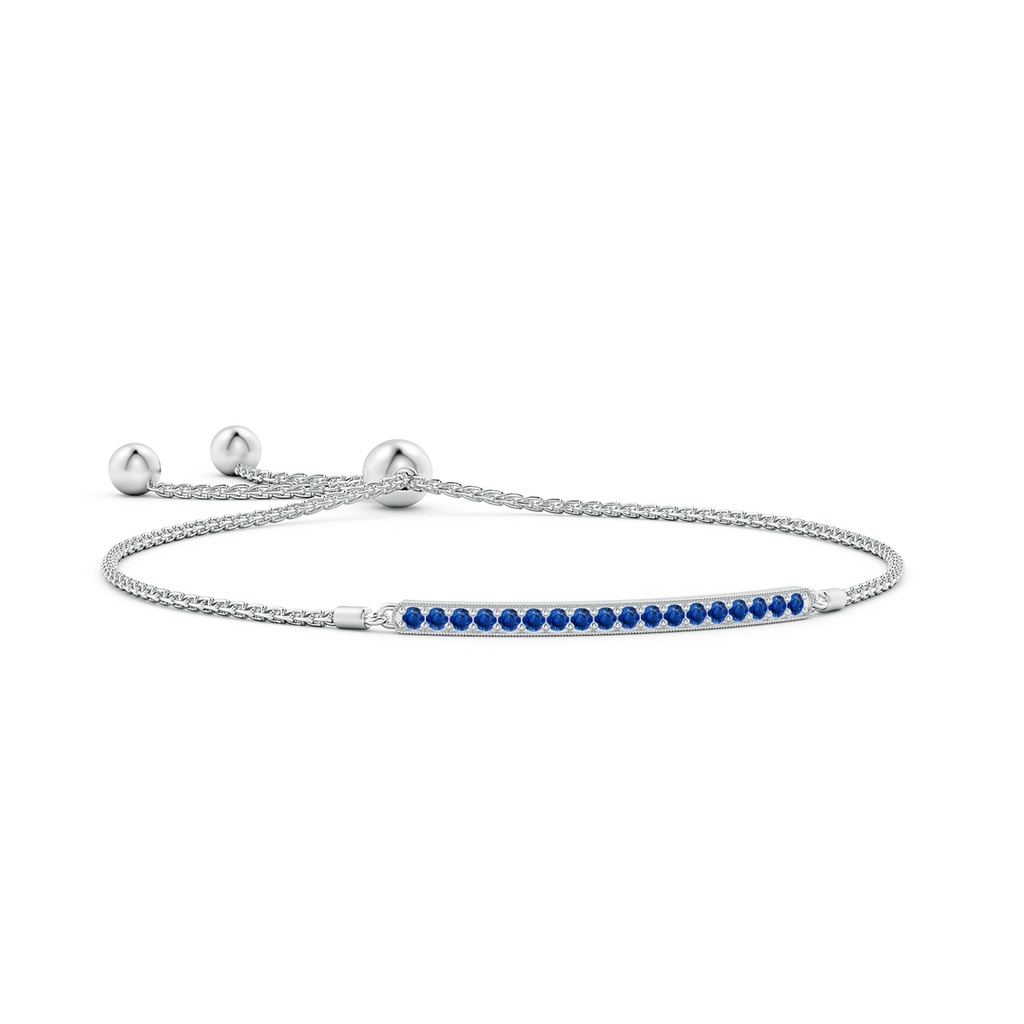 2mm AAA Pave-Set Sapphire Bar Bolo Bracelet in White Gold