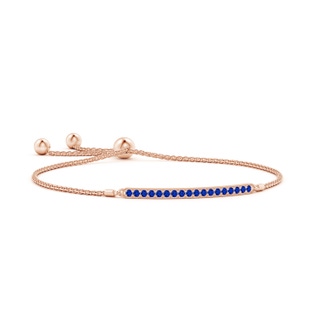 2mm AAAA Pave-Set Sapphire Bar Bolo Bracelet in Rose Gold