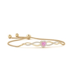 Adjustable Yellow Gold Pink Sapphire Bracelets