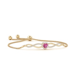 Adjustable Yellow Gold Pink Sapphire Bracelets