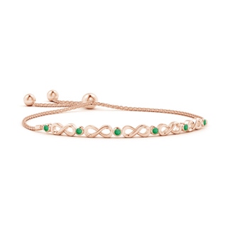 2.5mm A Bezel-Set Emerald Infinity Bolo Bracelet in Rose Gold