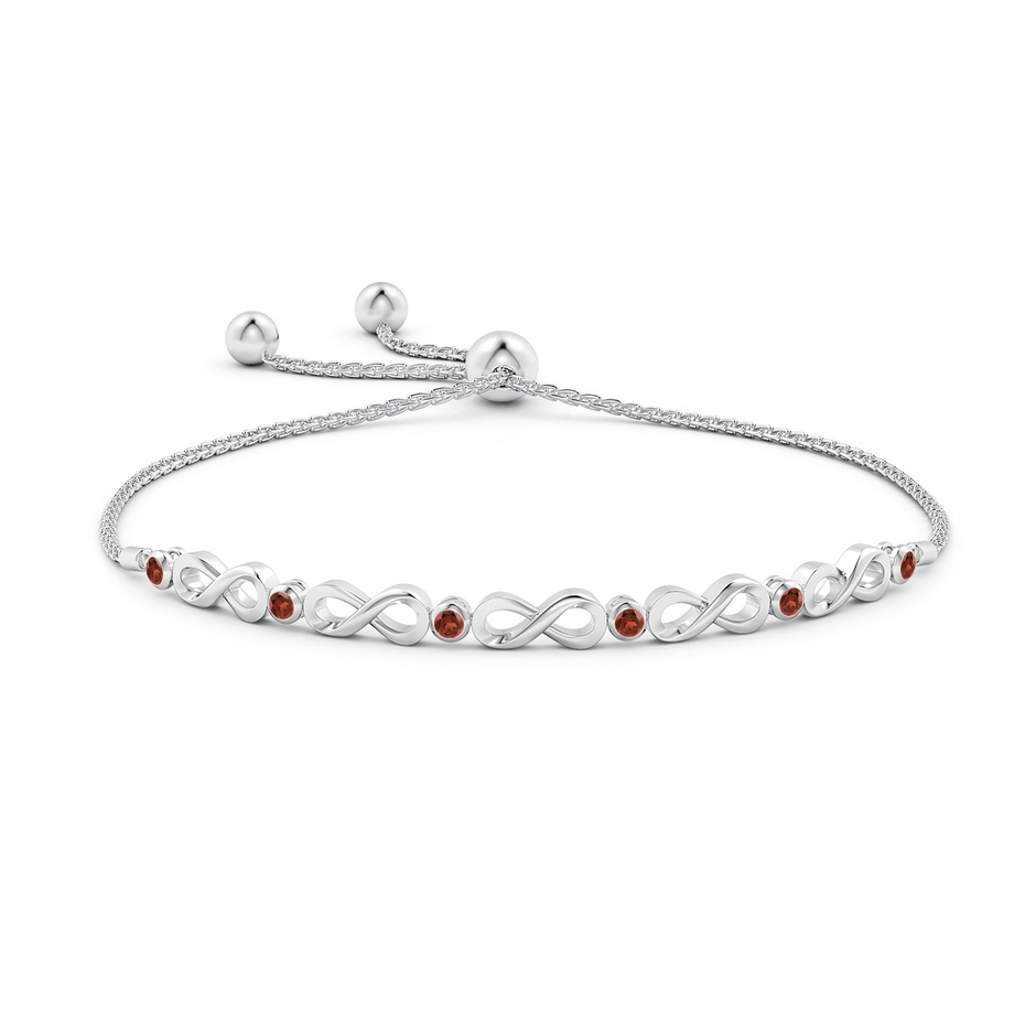 2.5mm AAA Bezel-Set Garnet Infinity Bolo Bracelet in White Gold side-1