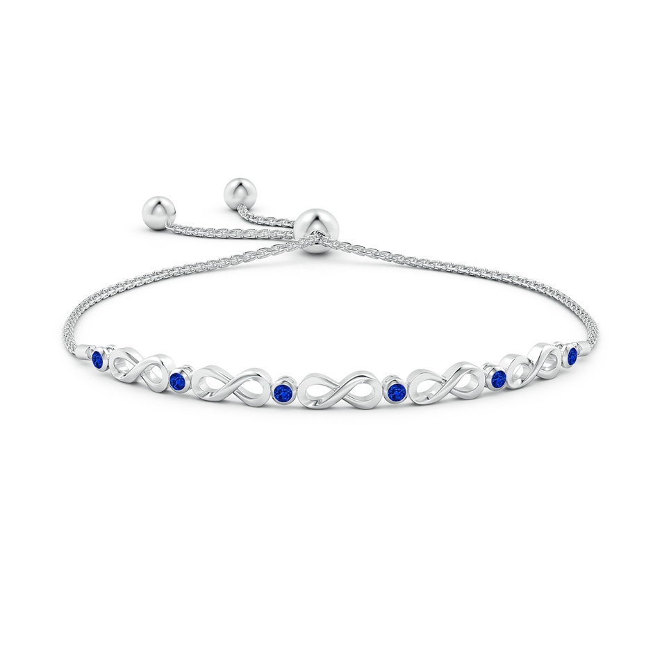 2.5mm AAAA Bezel-Set Sapphire Infinity Bolo Bracelet in White Gold side-1