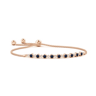 2.9mm A Alternate Bezel-Set Sapphire and Diamond Bolo Bracelet in Rose Gold